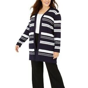 NWT Calvin Klein Striped Long Casual Cardigan